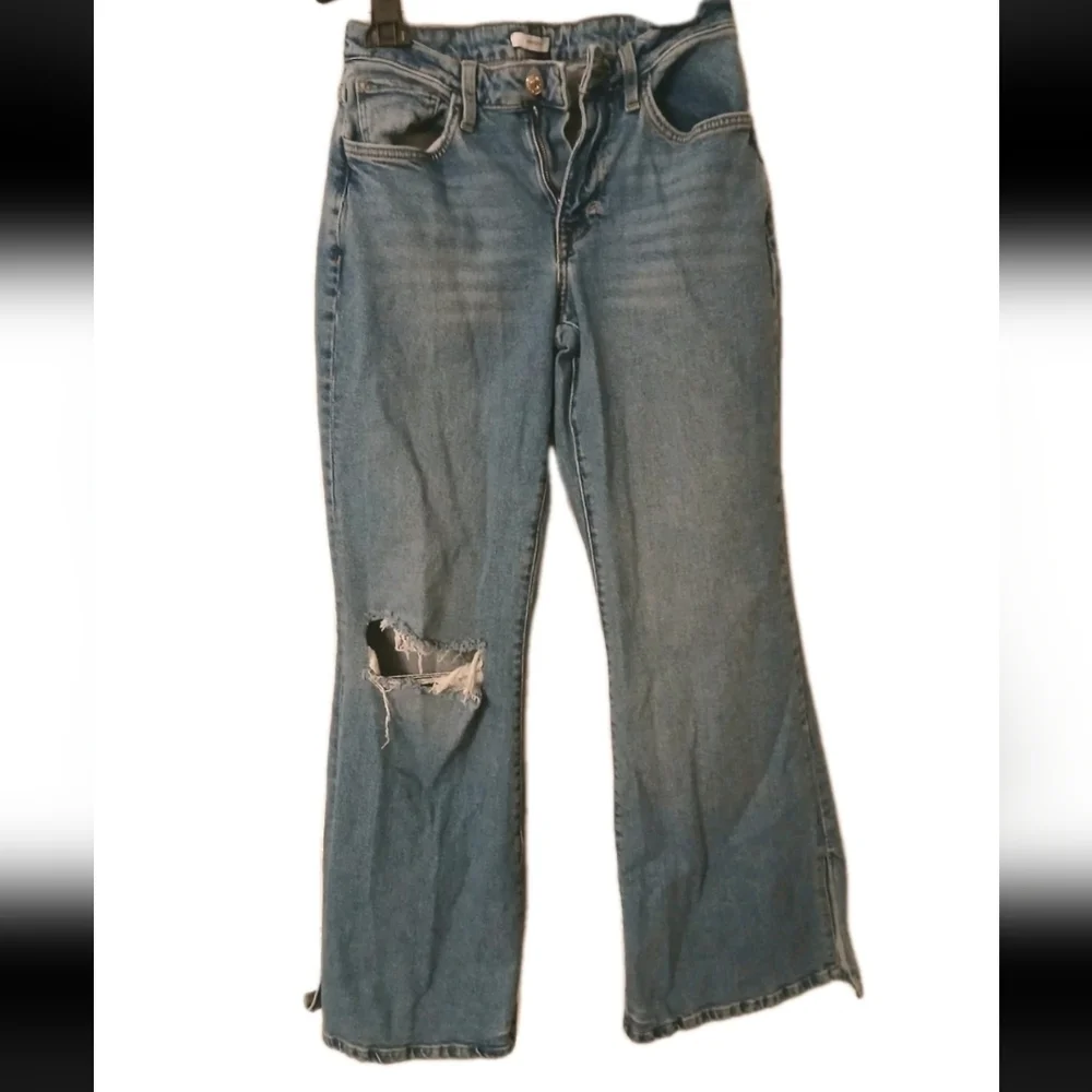 Vintage Forever 21 Distressed Wide Leg High Waisted Jeans Size:25 Bell Bottoms - Picture 5 of 11